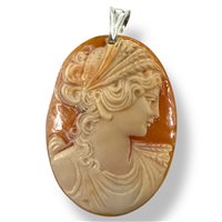 Pendant Mandile 1922 Woman Cammei  in Silver Conchiglia 2MCICM147